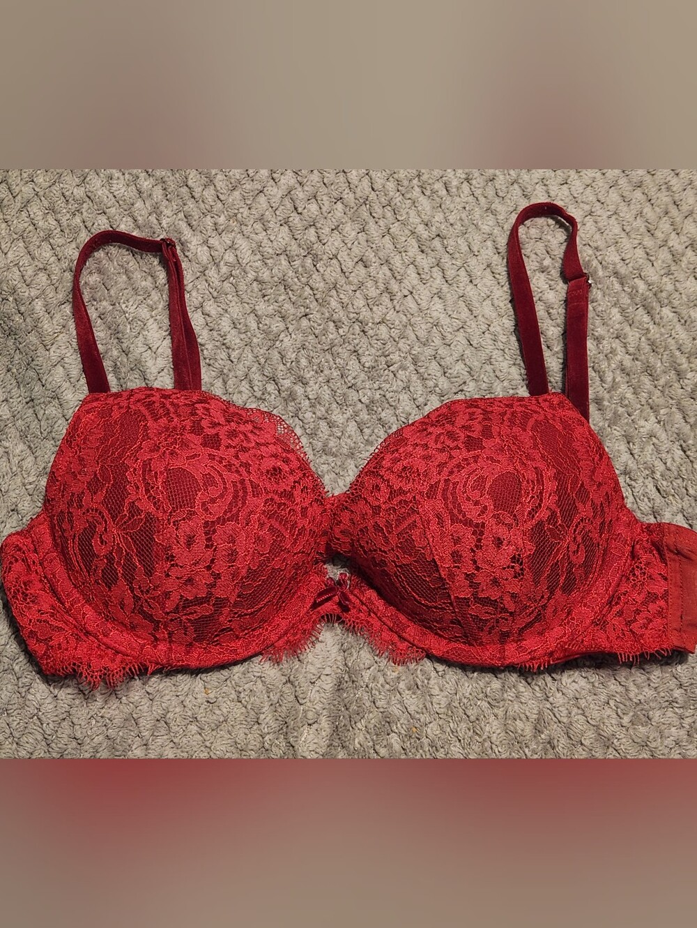 Victoria's Secret Red Lace Push-Up Bra